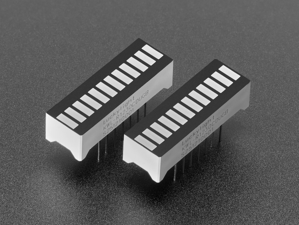 Two bi-color 12-segment LED bar graphs
