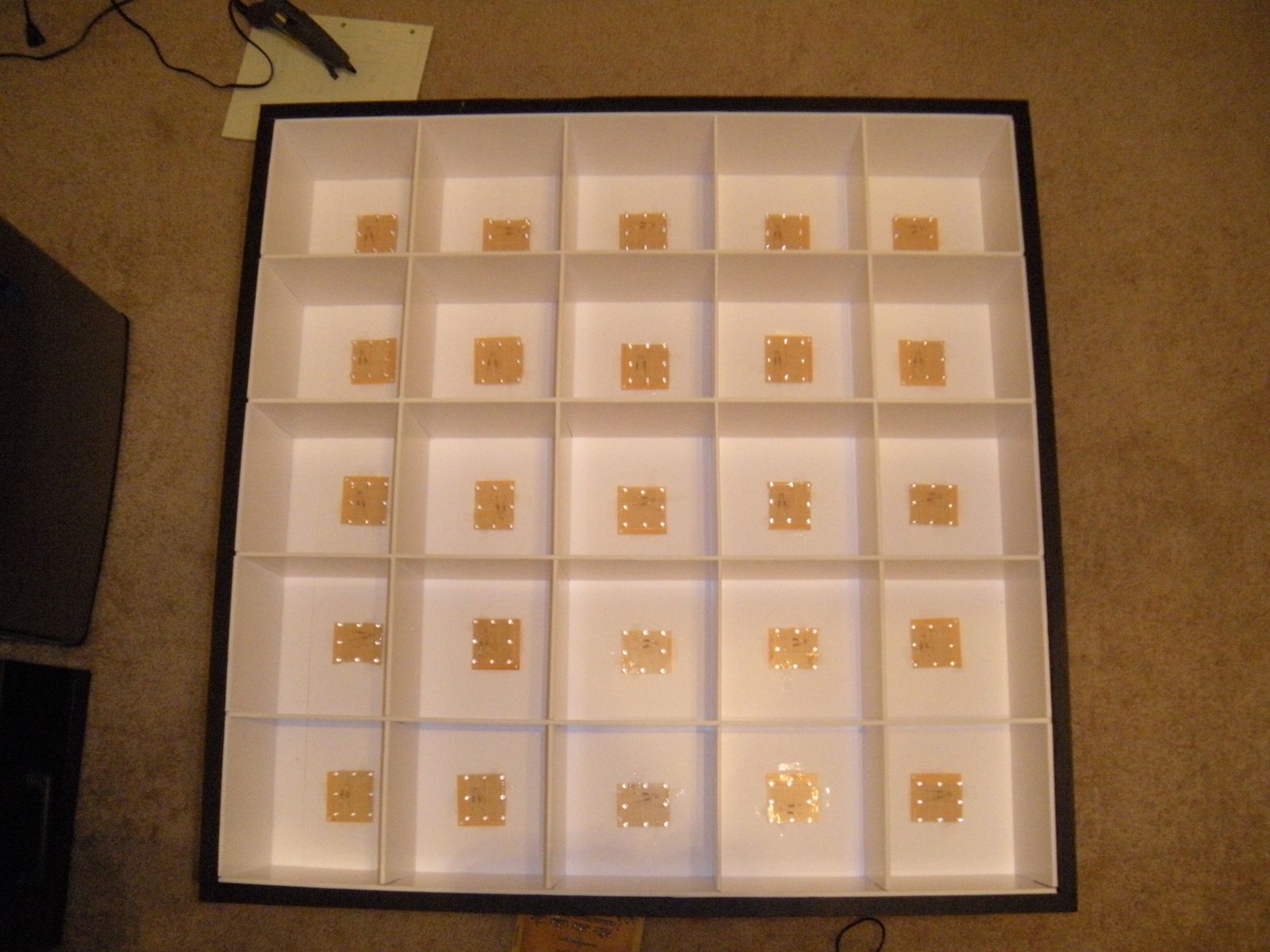 LED Squares in Cubes