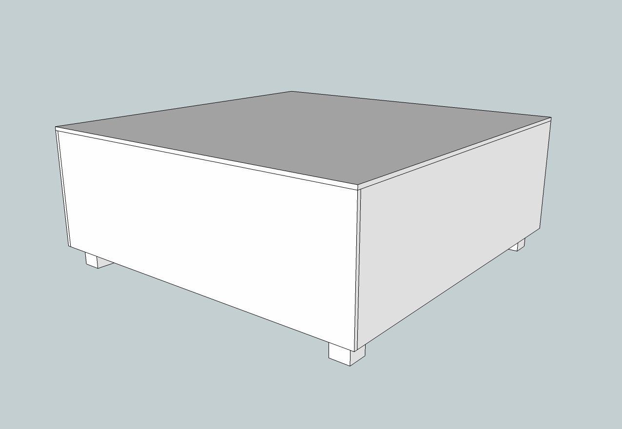 3D model of the LED table, side view