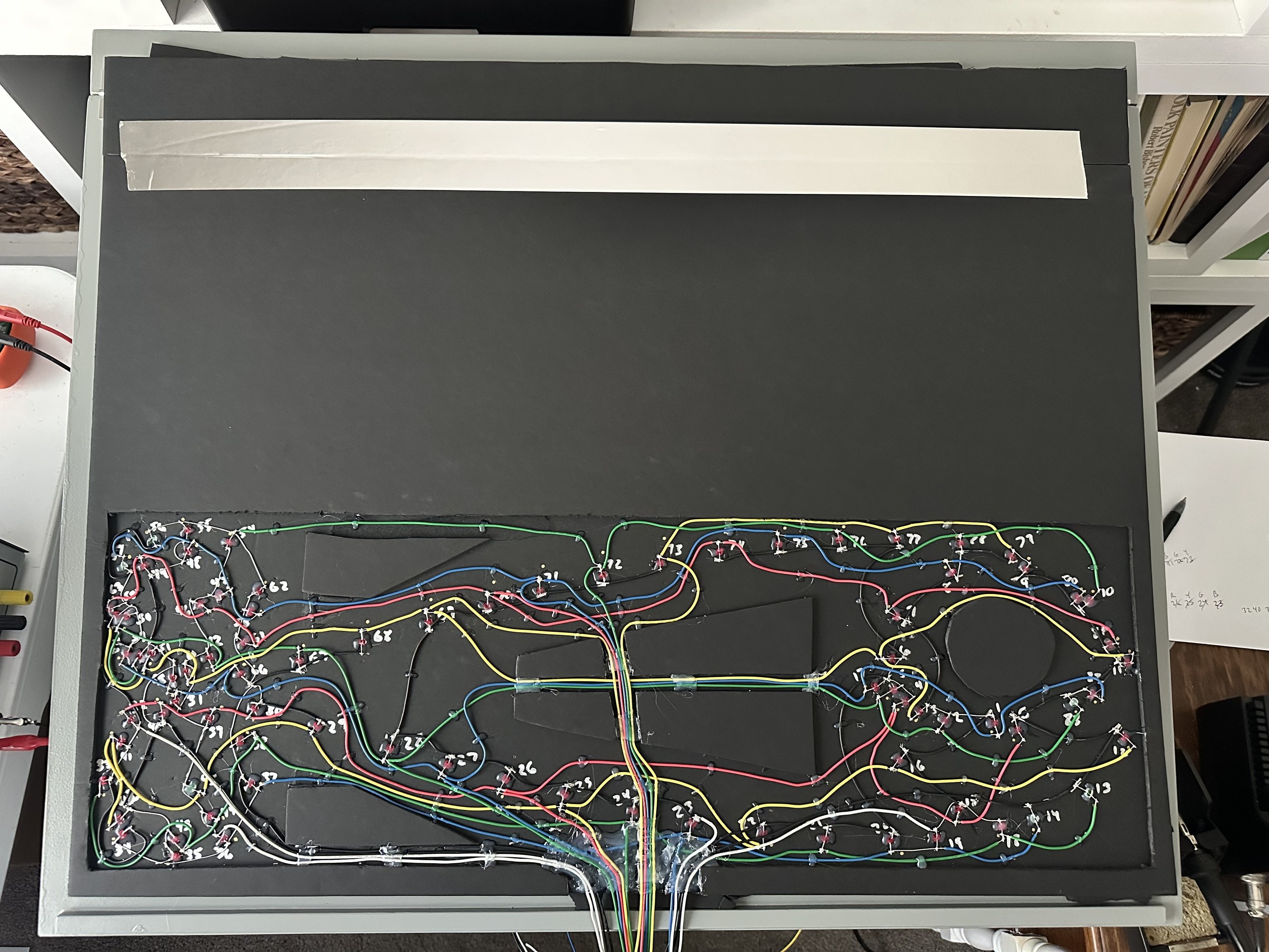 Back of the Mission Map with the LED matrix wired up