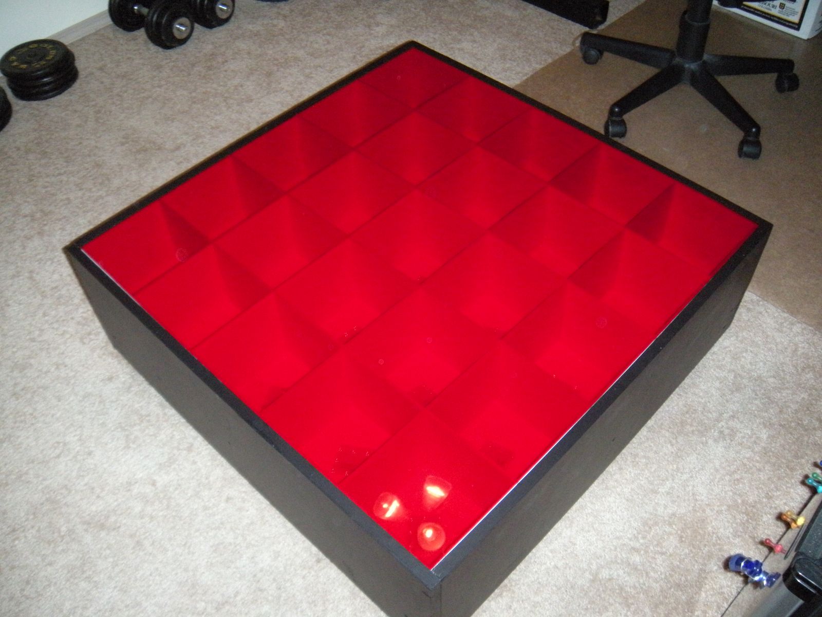 LED table with the acrylic sheet on top