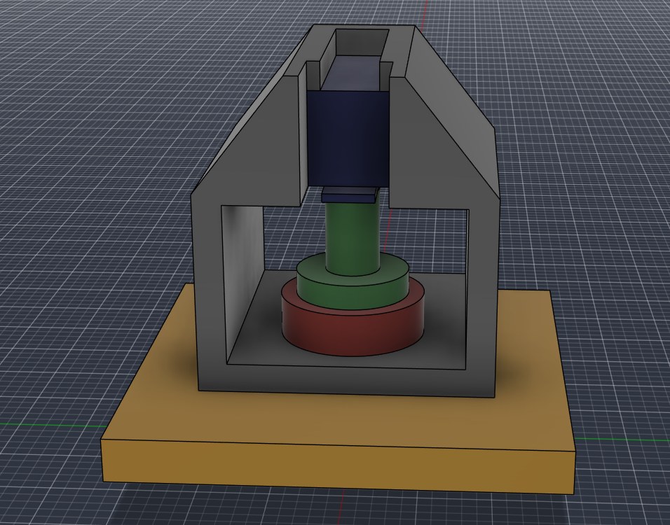 Fusion model of the 3D printed microswitch holder mounted behind a banana jack